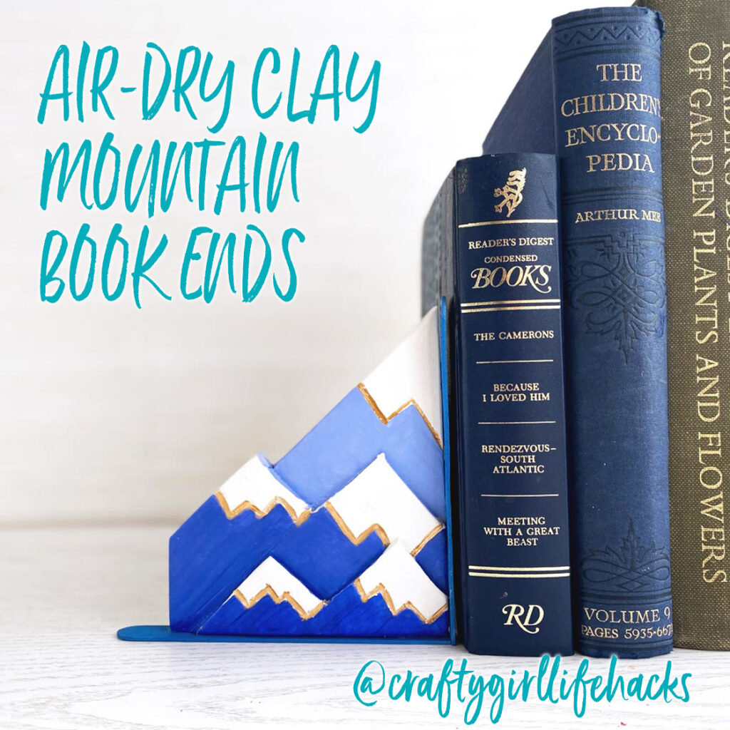 air dry clay mountain book ends